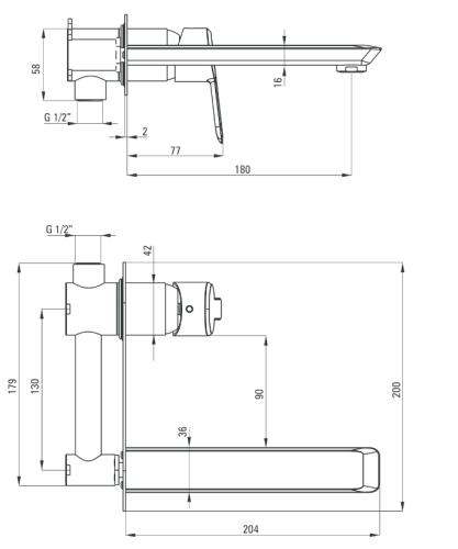 Deante Arnika Titanium fali mosdócsaptelep BQA D54L