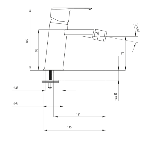Deante Arnika Titanium bide csaptelep BQA D31M