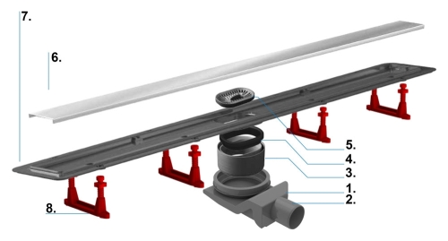 Pestan Confluo Primo Compact Line zuhanyfolyóka, 750 mm 13702511