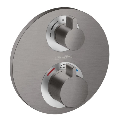 Hansgrohe Ecostat S falsík alatti termosztátos csaptelep, 2 fogyasztóhoz, szálcsiszolt fekete króm 15758340