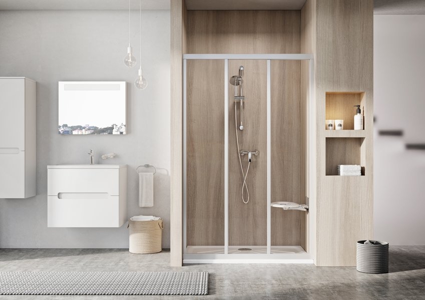 Ravak Supernova zuhanyajtó ASDP3-120 fehér+transzparent üveg 00VG01R2Z1