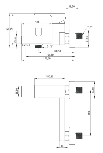 Deante Anemon Bis kádtöltő csaptelep, króm BCZ 010M