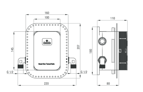 Deante Hiacynt Bianco falsík alatti csaptelep 2 fogyasztós szett, fehér BXYZAQHM