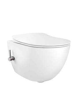 Creavit Free RIMOFF perem nélküli falra szerelhető wc Bidé2in1, hideg-meleg vizes csappal, fehér FE322-34CB00E-0002