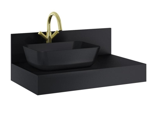 AREZZO design Reni pultra ültethető mosdó matt fekete AR-145058