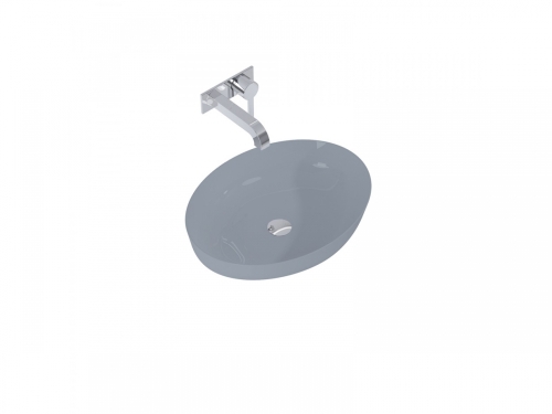AREZZO design Rika pultra ültethető mosdó matt ezüstszürke AR-145003