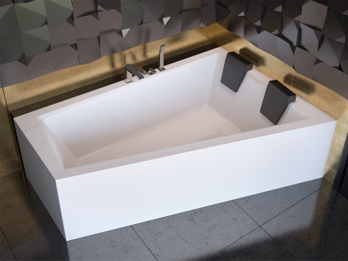 Besco INTIMA DUO 170x125 cm jobbos aszimmetrikus kád, fehér WAID-170-NP