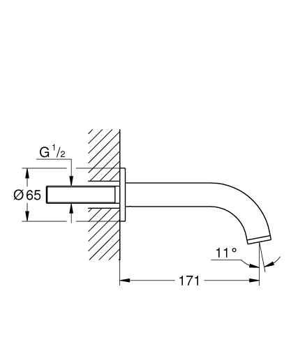 Grohe Atrio kádkifolyó, matt szuperacél 13139DC3