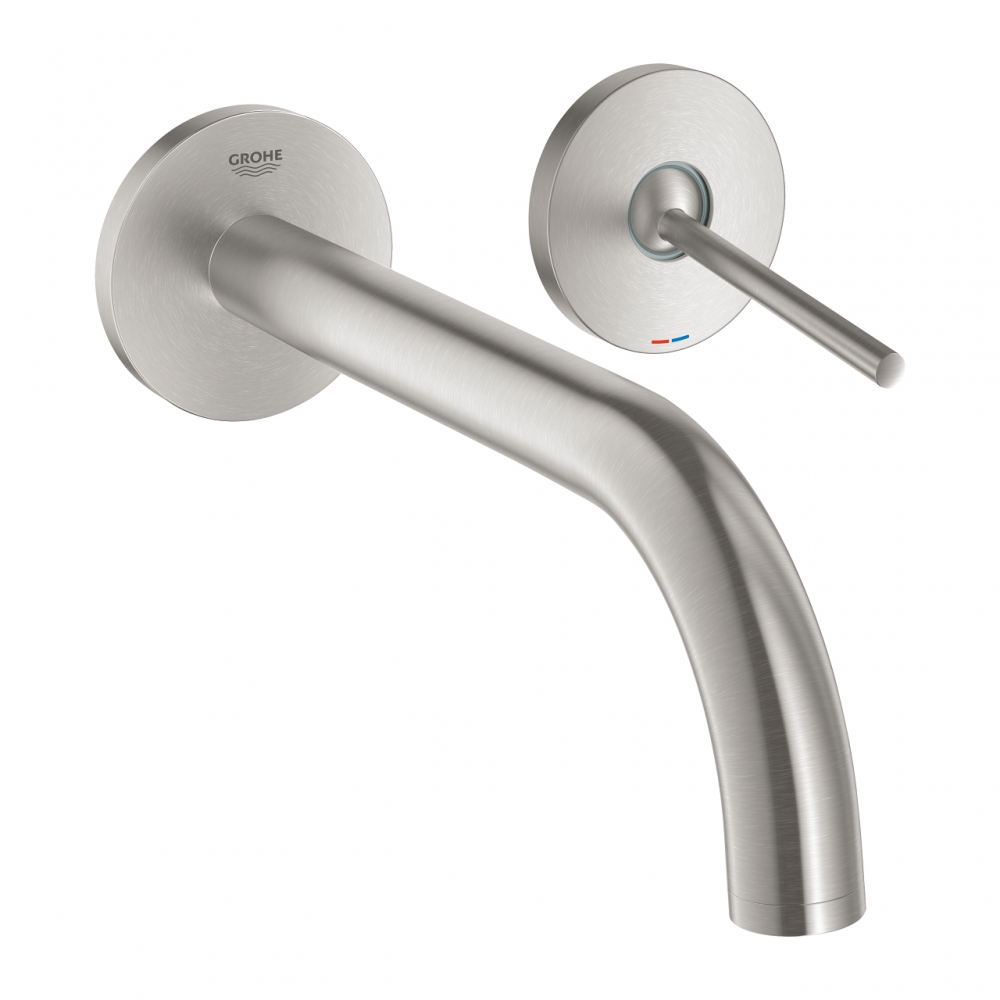 Grohe Atrio kétlyukas mosdócsaptelep, joystick-os vezérléssel, matt szuperacél 19918DC3