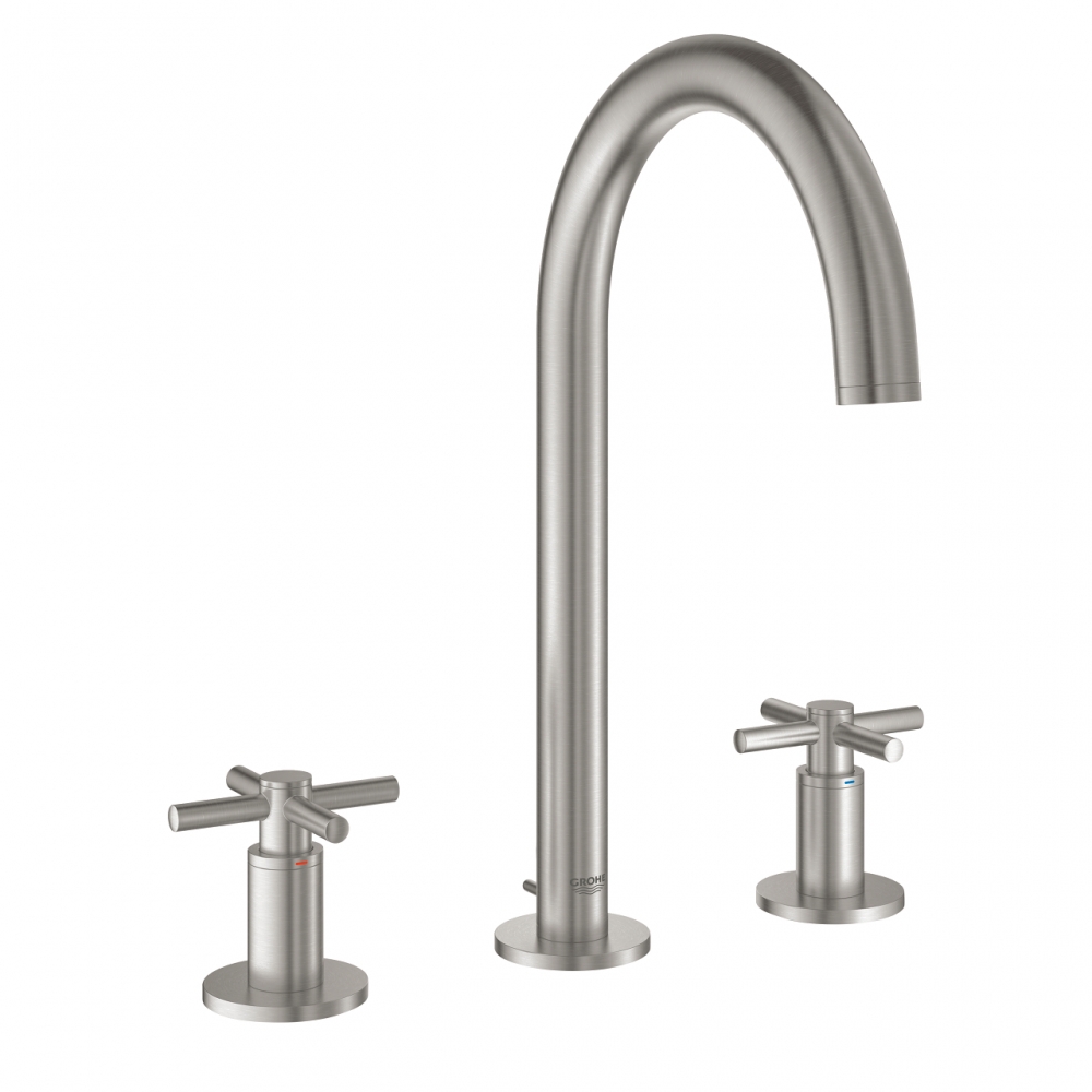 Grohe Atrio 3-lyukas mosdócsaptelep M-es méret, matt szuperacél 20008DC3