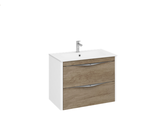 Strohm Teka Manacor 2 fiókos mosdószekrény, Nebraska/magasfényű fehér 187100020