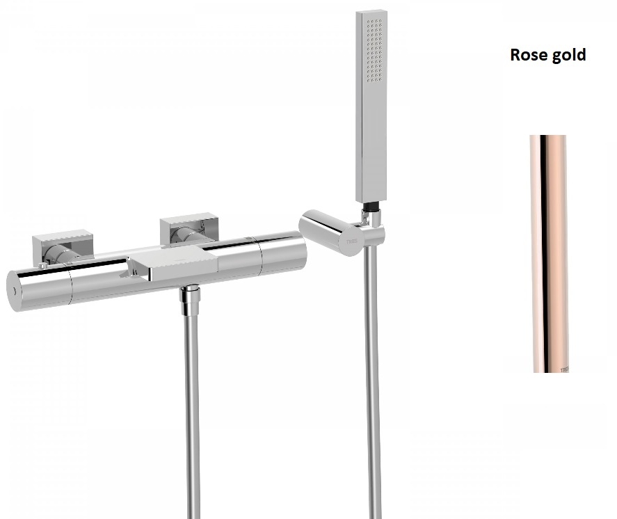 Tres Project termosztátos kádtöltő csaptelep, rose gold 21117409OP