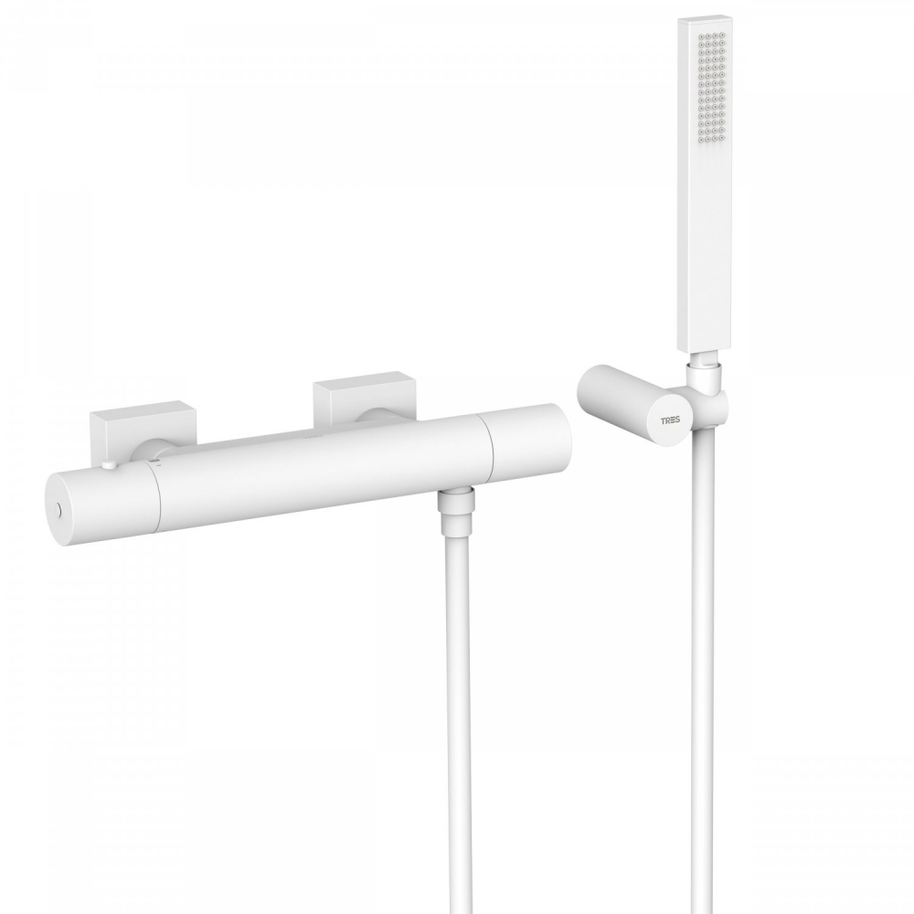 Tres Project termosztátos zuhany csaptelep, matt fehér 21116409BM
