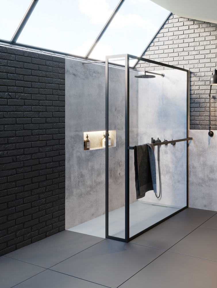 Riho LUCID GD402 zuhanyfal 1200 x 300 x 2000 fekete (GD412B030) G005035121