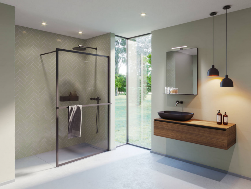 Riho LUCID GD400 zuhanyfal 140 cm fekete (GD414B000) G005045121