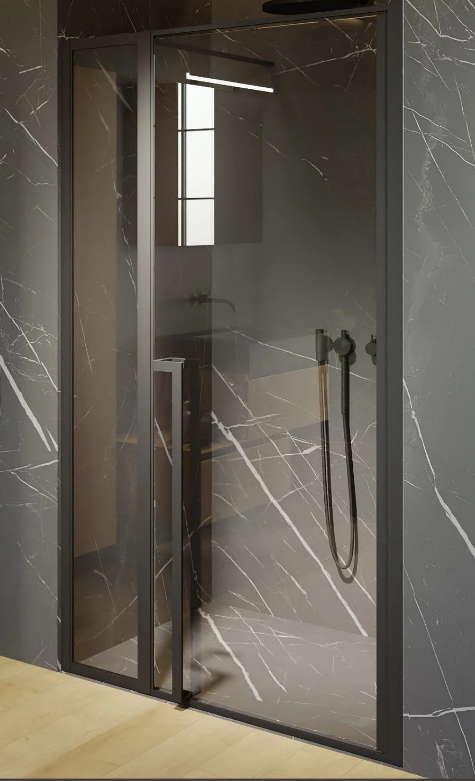 Riho LUCID GD104 zuhanyajtó 130 cm fekete (GD113B000) G005006121