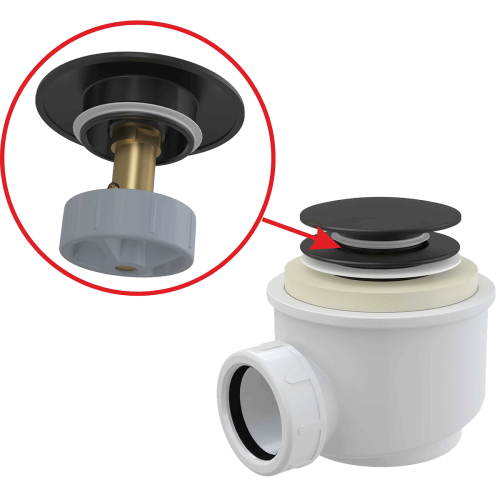 Alcplast A465BLACK-50 CLICK/CLACK lefolyó készlet, fekete-matt
