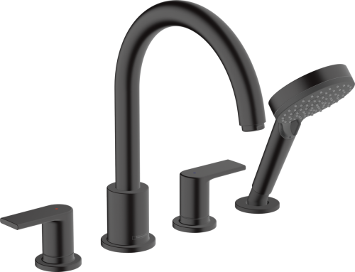 Hansgrohe Vernis Shape peremre szerelhető kádcsaptelep matt fekete 71459670