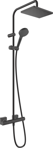 Hansgrohe Vernis Shape Showerpipe 230, 1 jet, termosztátos zuhanyrendszer matt fekete 26286670