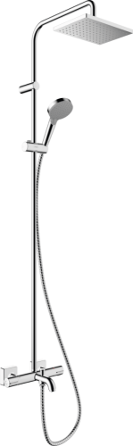 Hansgrohe Vernis Shape Showerpipe 230, 1 jet, termosztátos zuhanyrendszer kádtöltővel 26284000