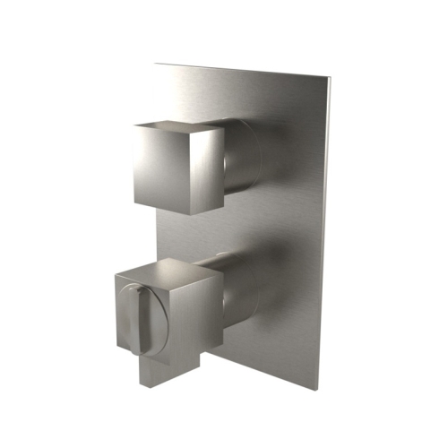 Bugnatese Tetris fal alatti termosztátos 3 állású zuhanycsaptelep, szálcsiszolt nikkel, 9153NS