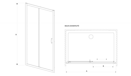 Radaway Premium Plus DWJ 110 zuhanyajtó barna 33302-01-08N