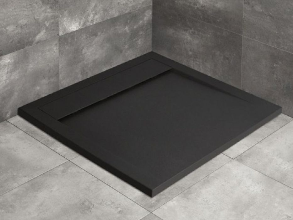 Radaway Teos C 90x90 cm szögletes öntöttmárvány zuhanytálca, fekete HTC9090-54