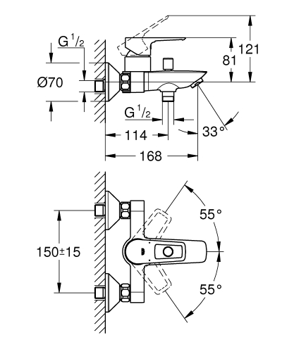 Grohe BauLoop egykaros kádcsaptelep 23602001