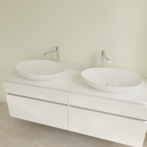 Villeroy and Boch Loop & Friends Surface 62x42 cm ráültethető mosdó Stone White CeramicPlus felülettel 4A4800RW