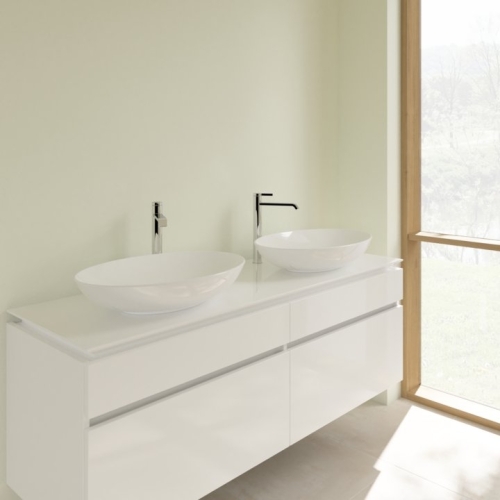 Villeroy and Boch Loop & Friends Surface 62x42 cm ráültethető mosdó Stone White CeramicPlus felülettel 4A4801RW