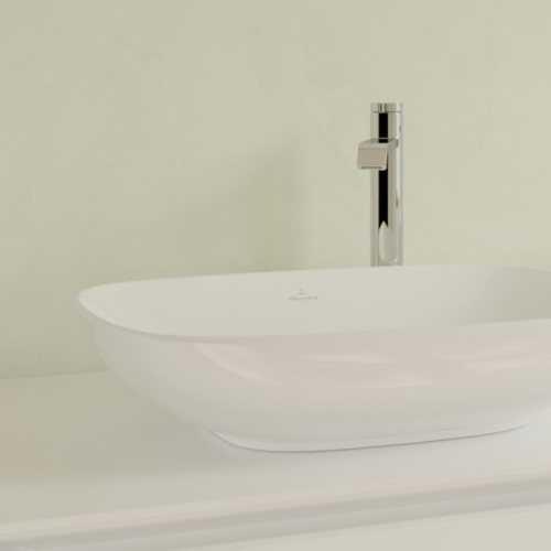 Villeroy and Boch Loop & Friends Surface 62x42 cm ráültethető mosdó Stone White CeramicPlus felülettel 4A5000RW