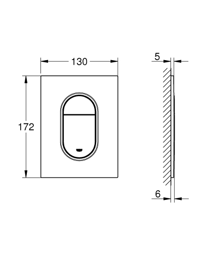 Grohe Arena Cosmopolitan S nyomólap, fényes nikkel 37624BE0