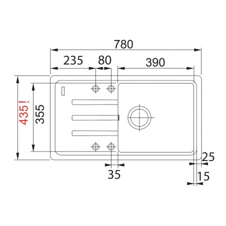 Franke Malta gránit mosogató 780x435 mm, sahara 114.0395.153