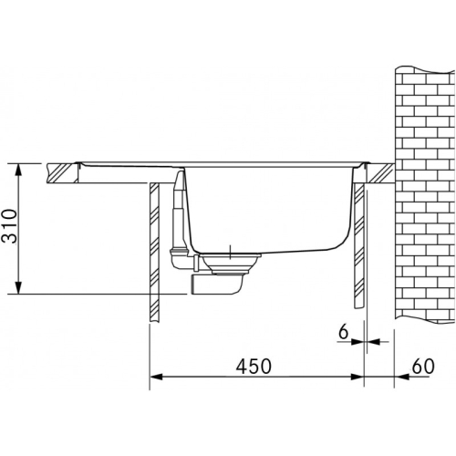 Franke Basis gránit mosogató 620x500 mm, sötét barna 114.0285.119