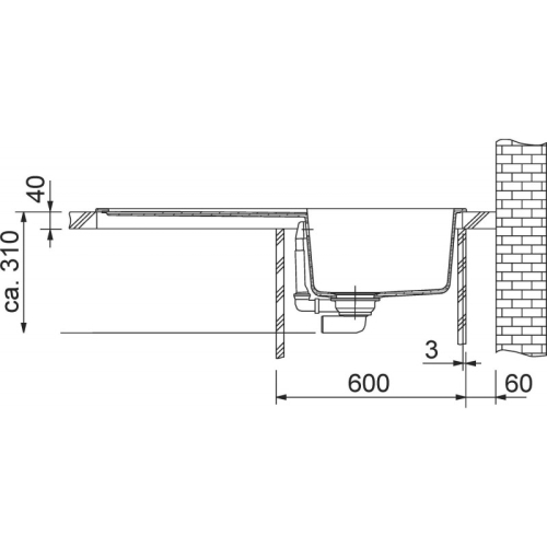 Franke Orion Tectonite mosogató 940x510 mm, Vulkán 114.0442.825