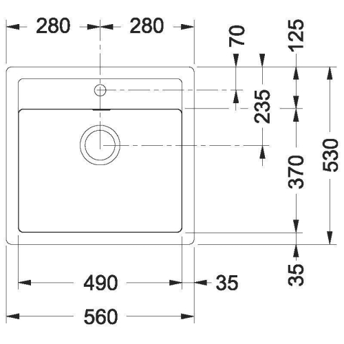 Franke Sirius Tectonite mosogató 560x530 mm, fehér 114.0284.165