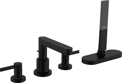 Hansgrohe Finoris peremre szerelhető kádcsaptelep, sBox-szal, matt fekete 76444670
