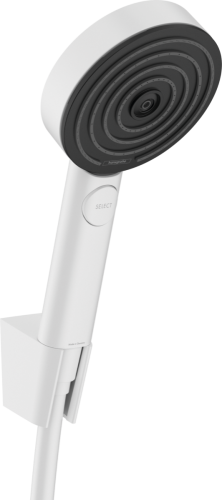 Hansgrohe Pulsify Select zuhanytartó szett 105, 3 jet, Relaxation, 125 cm-es zuhanytömlővel, matt fehér 24302700