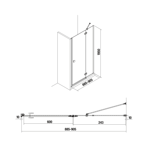 Jika Cubito Pure zuhanyajtó 90 cm H2544230026681