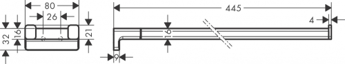 Hansgrohe AddStoris törölközőtartó, matt fekete 41770670