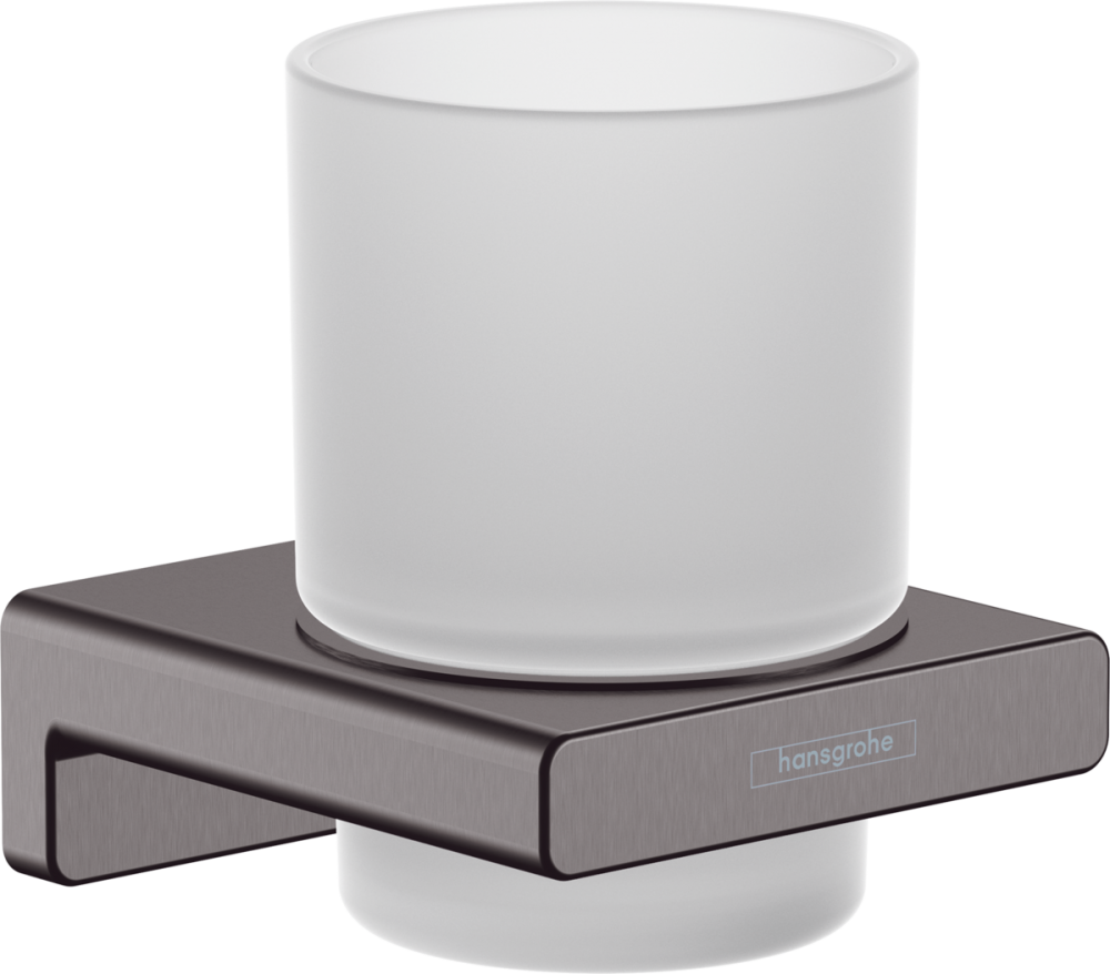 Hansgrohe AddStoris fogkefe tartó pohár, szálcsiszolt fekete króm 41749340