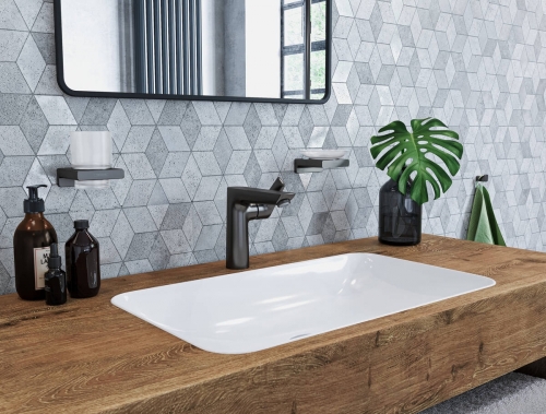 Hansgrohe AddStoris fogkefe tartó pohár, szálcsiszolt fekete króm 41749340