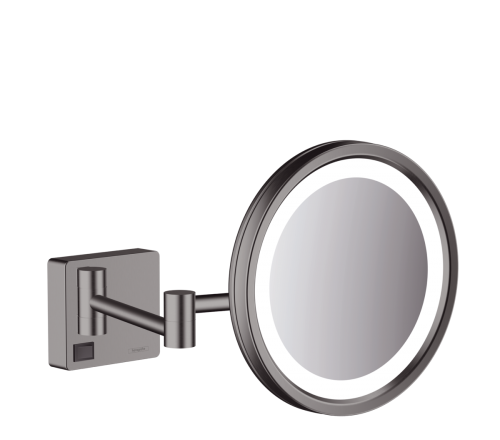 Hansgrohe AddStoris kozmetikai tükör LED világítással, szálcsiszolt fekete króm 41790340