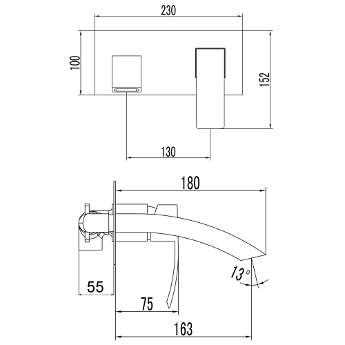 Sapho GINKO falba süllyesztet mosdócsaptelep, matt fekete 1101-07B