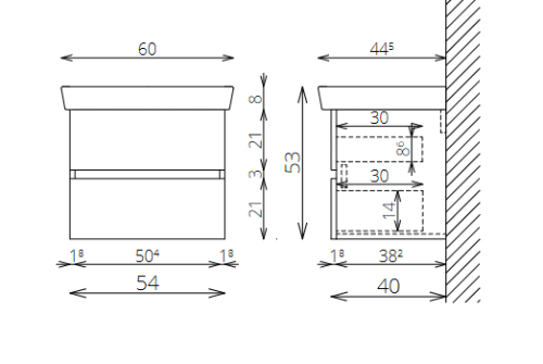 Tboss Basic 60 fürdőszobabútor magasfényű fehér