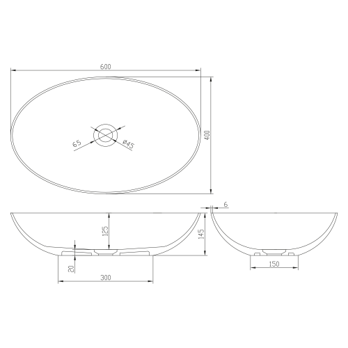Sapho FORMIGO beton mosdó, 60x14,5x40,5cm, fehér FG021