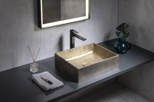 Sapho FORMIGO beton mosdó, 47,5x13x36,5cm, arany FG111