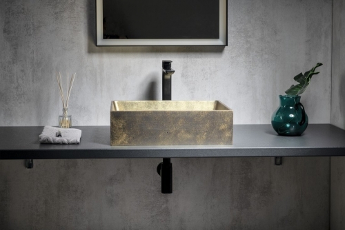 Sapho FORMIGO beton mosdó, 47,5x13x36,5cm, arany FG111