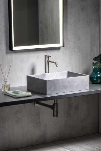 Sapho FORMIGO beton mosdó, 47,5x13x36,5cm, ezüst FG112