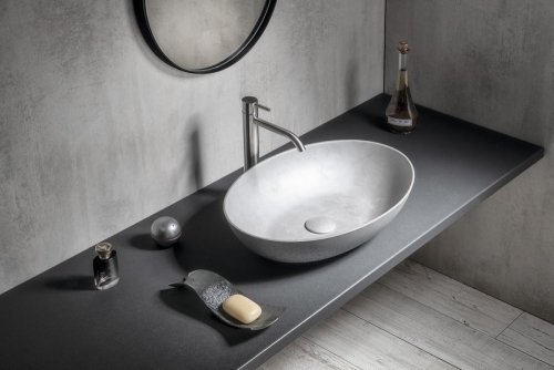 Sapho FORMIGO beton mosdó, 60x14,5x40,5cm, ezüst FG122